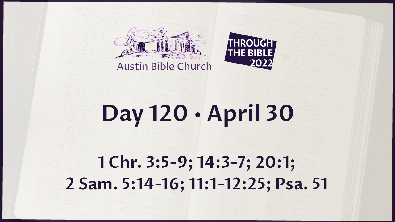 Day 120 · April 30 - Through the Bible 2022